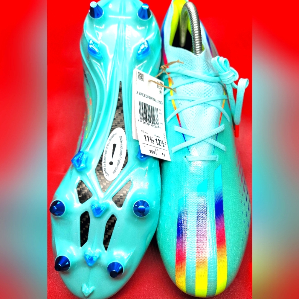 Adidas X Speedportal.1 SG AL "Rihla Pack" Aqua Soccer Cleats Sz 11.5 Men GW8442 - Picture 6 of 7